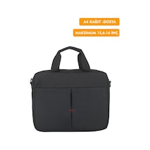 15,6"-16" İnç Laptop Evrak Çantası Tablet A4 Kağıt Ve Dosya Uyumlu Darbe Emici Koruma Omuz Askılı Siyah