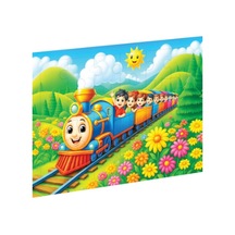 Renkli Tren Ahşap Puzzle