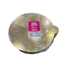 Omeyva Yuvarlak Kalın Altın Pasta Kek Turta Altlığı Tabanı - 24 Cm. - 25 Adetlik Paket Altın