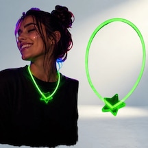 Neon Işıklı Parti Kolyesi Yeşil Renk Eğlenceli Tasarım