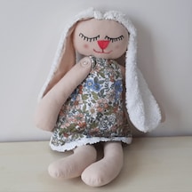 Peluş Oyuncak Uyku Tavşanı Çiçekli Elbiseli