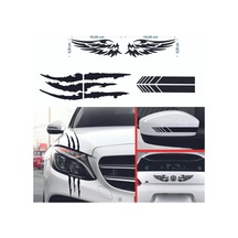 Oto Sticker Mega 3lü Paket Dikiz, Kanat, Monster Pençe, Sticker