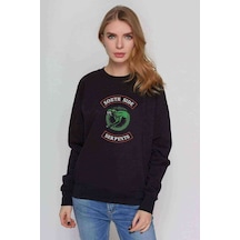Riverdale South Side Serpents Baskılı Siyah Kadın Sweashirt