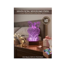 Kişiye Özel İsimli 3d Led Gece Lambası 20x11 Cm - Sevgililer Günü, Evlilik Yıldönümü, Doğum Günü Hediyesi Sevgiliye Özel Masaüstü Dekoratif Isıklı Ahşap Standlı Lamba