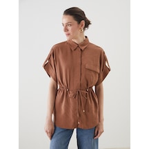 Lcwaıkıkı Classic Turuncu Oversize Modal Karışımlı Kadın Gömlek
