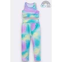 My Kids Wear Kız Çocuk Çok Amaçlı Desenli Mayo & Spor Takımı 12444 Beyaz - Sarı