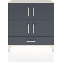Arges Şifonyer 4 Raflı Tek Çekmeceli 4 Kapaklı 88x30x96 Aytaşı-antrasit Aytası