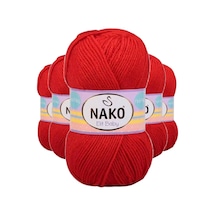 Tedar 5 Adet Elite Baby El Örgü İpi Tüylenmeyen Bebek Yünü Alev Kırmızı 207 Najmaddin (No:1) 8.5Cm X 10.5 Cm
