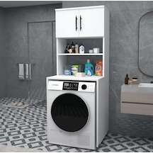 Reyo Home Enda Çamaşır Makinesi Dolabı 3 Raflı Banyo Dolabı Beyaz