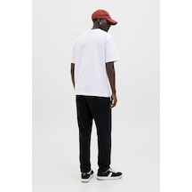 Jack & Jones Erkek Jornorrebro Emb Tee Ss Crew Neck Nakışlı Tişört Beyaz
