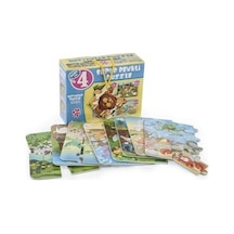 Dıytoy Hayvanlar 4'Ü Bir Kutuda Süper Renkli Puzzle