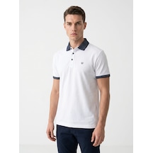 Giyim Dünyası Erkek Polo Yaka Kısa Kol Tshirt Beyaz