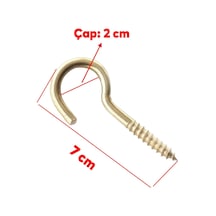 Metal Piton Vidalı Gerdirme 21x100 Çekme Kaldırma Tavan Açık Ağız Kancalı Avize Asma Kiti 5 Adet Belirtilmemiş