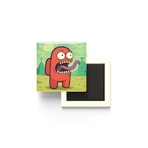 Among Us Impostor - 9x9 Cm Baskılı Kare Buzdolap Magneti