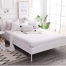 Lila Moon Tek Kişilik Beyaz Penye Çarşaf