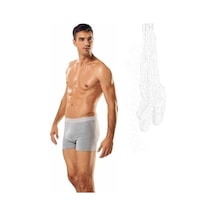 9 Lu Erkek Likralı Boxer - Gri - M-2 Gri