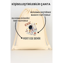 Esila Kids Erkek Çocuk Kıyafet Kesesi Özel İsim Yazılı Kişiselleştirilebilir İp Kapamalı Su Geçirmez 30x40 Cm Çok Renkli