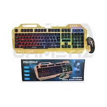 Polygold PG-8014 Işıklı Oyuncu Q Klavye Mouse Seti