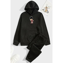 Uyguntarz Unisex Chen Üzümlü Kekim Eşofman Takımı Siyah