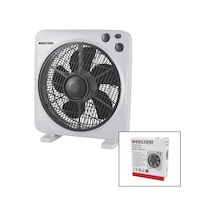 10 İnç Kutu Fan Vantilatör 3 Kademe Hız 6 Plastik Kanat 38w 60dk.zaman Ayarlı Mtr-f610 5250