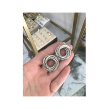 Yuvarlak Burgu Model Küpe Gümüş