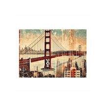 Golden Gate Köprüsü Art Mdf Tablo