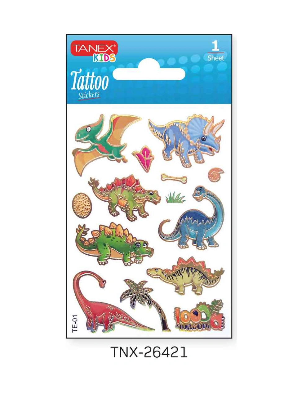 Tanex 7,5x10,5mm Dinazor Mini Tatoo Etiket Tnx-26421