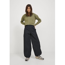 Jack & Jones Kadin Fonksiyonel Cepli Kargo Pantolon - Yoko 12224655 Black Krem