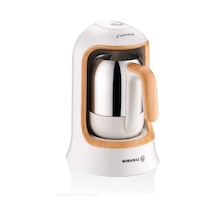 Korkmaz Kahvekolik Otamatik Kahve Makinesi Vanilya /ahşap Bambu A860-19