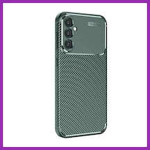 Bezos Samsung Galaxy S25 Uyumlu Kılıf Auto Focus Karbon Kapak - Koyu Yeşil Bty