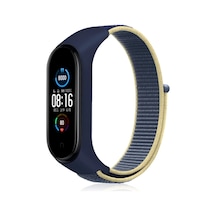 Newface - 386 - Xiaomi Mi Band 4 Hasırlı Cırtcırtlı Kordon - Csmo-tex - - Sarı-lacivert