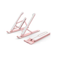 Didadodo 6 Seviyeli Taşınabilir Dizüstü Standı - 11-17 İnç Laptop/tablet İçin Soğutmalı Pembe