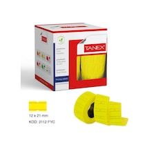 Tanex 12X21 MM Çizgili Floresan Sarı Fiyat Etiketi 24'Lü Kutu