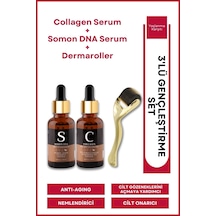 Dermaroller Goldenroller & Somon Dna & Collagen Serum Gençleştirici Yüz Bakım Serum Seti