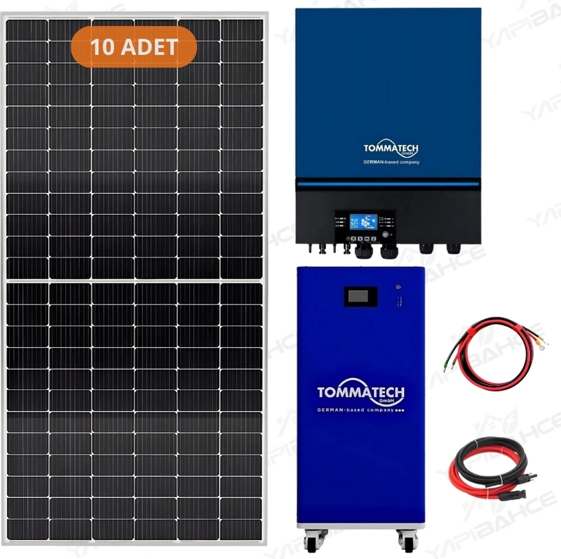 Yapı Solar Tommatech 15 Kw Lityum Akülü 11 Kw Mppt İnverterli Hazır Solar Enerji Paketi