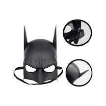 Çocuklar İçin Arkadan Lastikli Siyah Batman Maskesi 20x14 Cm