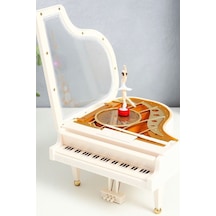 Balerin Ve Piyano Müzik Kutusu Kurmalı Dekoratif Hediyelik Hediye Piyano Şeklinde Müzik Kutusu