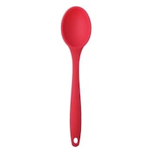 Silikon Servis Ve Yemek Hazırlama Kaşığı, Yumuşak Uç, Komple Silikon, 27 Cm, Kırmızı Kaşık, Yanmaz Yapışmaz, Tencere Çizmez, 1 Adet