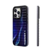 İphone 15 Pro Uyumlu Kılıf Kuzey Işıkları Desenli Aurora Serisi Mavi. Çok Renkli