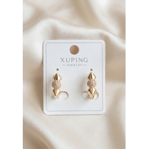 Xuping 14k Gold Rengi Kuyumcu İsçiligi Modern Tasarim Tas Detay Kararmaz Kadin Halka Küpe Kırmızı - 926433105 Kırmızı