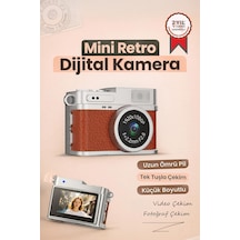Mini Dijital Kamera Selfie Video Vlog Kamerası Mini Anahtarlık 1080p Cmr35 Kahverengi