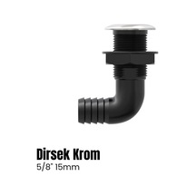 Seaflo Krom Flanşlı Sintine Rekoru Depo Çıkışı Dirsekli 5/8" - 15mm-1839