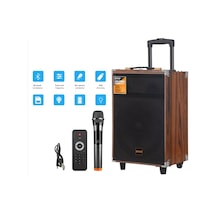 Büyük Boy Tekerlekli Kablosuz Mikrofonlu Taşınabilir Hoparlör Bluetooth Speaker Anfi