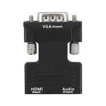 Çevirici Hdmi To Vga Monitör Çevirici Dönüştürücü Sesli