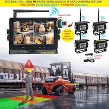 Karavan Kamera Seti 7 İnç Ekran Hafıza Kart Kayıt Etme+4 Kamera Kablosuz