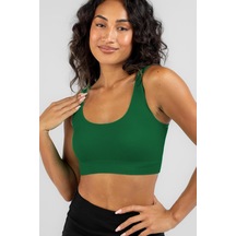 Madmext Yeşil Askılı Basic Crop Top Bluz Mg1757-yeşil