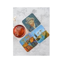 Temalı Ahşap Bardak Altlığı Ahşap Baskılı Altlık 6&apos Lı Set 9 X9cm Karbonnm14 1