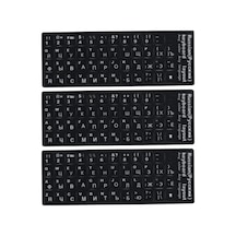 Mr01 Rusça Klavye Sticker/3 Adet-laptop Pc Uymlu-silinmez/rusça İngilizce Klavye Etiketi