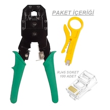 Rj11-rj9-rj45 3'lü Sıkma Pensesi, Rj45 100 Adet Konnektör Soket Set