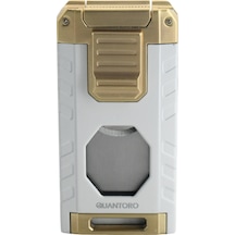 Quantoro Üç Torch Pürmüz Easy S/iğneli/delicili Beyaz Metal Puro Çakmağı - Trz1170